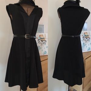 Elegant black flared dress by Stile Benetton